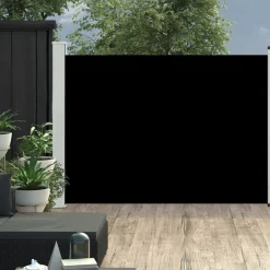 New FinePRICE Sisäänvedettävä terassin sivumarkiisi 100x500 cm musta
