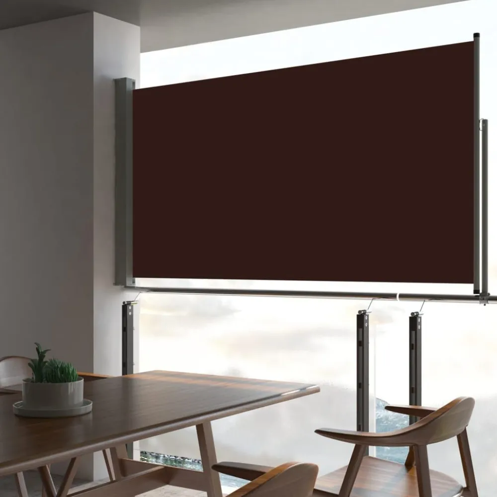 Best FinePRICE Sisäänvedettävä terassin sivumarkiisi 160x300 cm ruskea