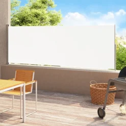 Sale FinePRICE Sisäänvedettävä terassin sivumarkiisi 200x500 cm kerma