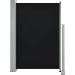 Best FinePRICE Sisäänvedettävä terassin sivumarkiisi 120 x 300 cm musta