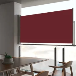 New FinePRICE Sisäänvedettävä terassin sivumarkiisi 80x300 cm punainen