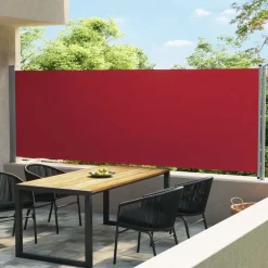 Clearance FinePRICE Sisäänvedettävä terassin sivumarkiisi 600x160 cm punainen