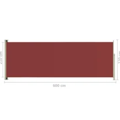 FinePRICE Sisäänvedettävä terassin sivumarkiisi 117x600 cm ruskea