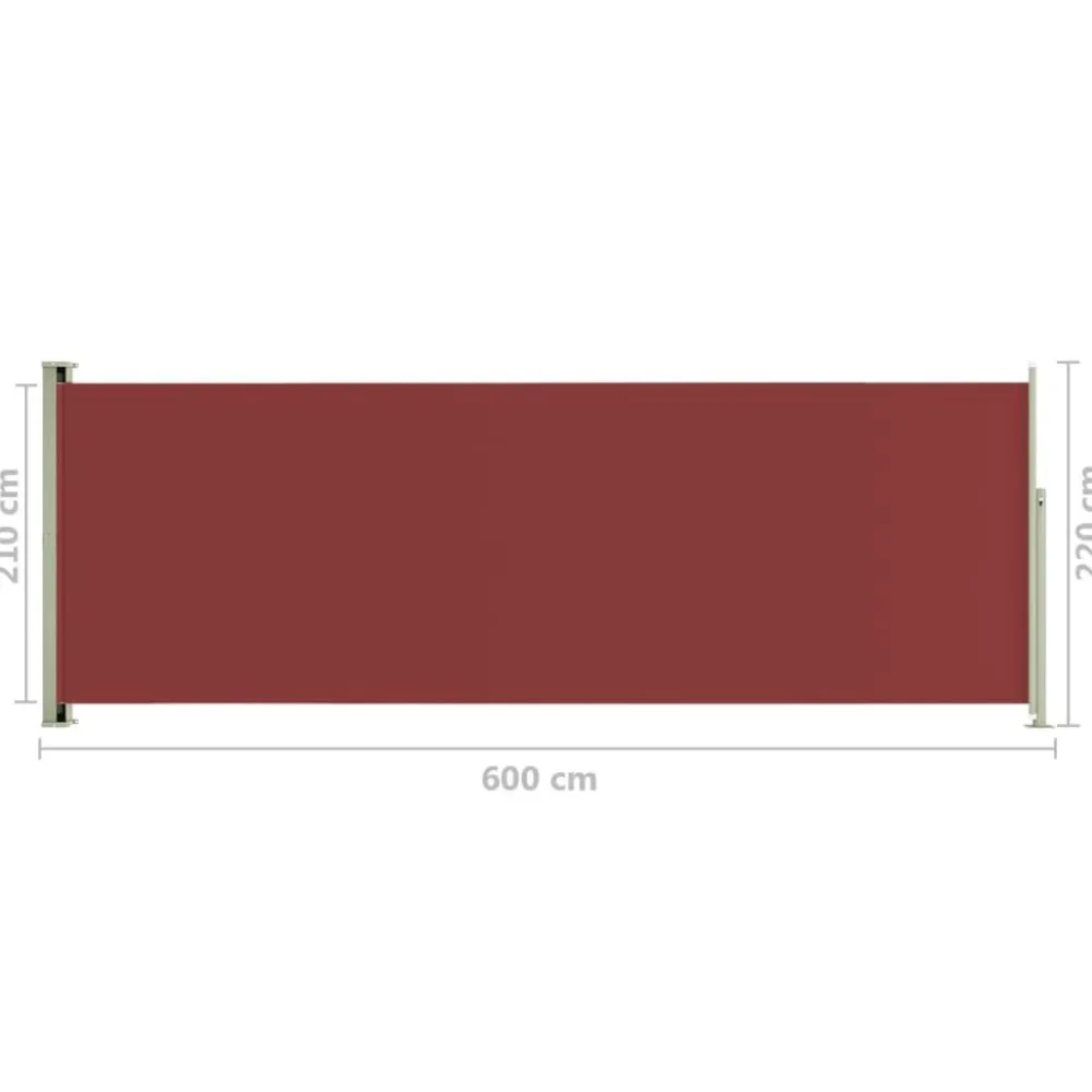 FinePRICE Sisäänvedettävä terassin sivumarkiisi 117x600 cm ruskea