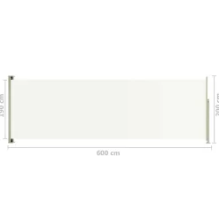 FinePRICE Sisäänvedettävä terassin sivumarkiisi 117x600 cm ruskea