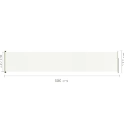 FinePRICE Sisäänvedettävä terassin sivumarkiisi 117x600 cm ruskea