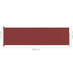 FinePRICE Sisäänvedettävä terassin sivumarkiisi 117x600 cm ruskea