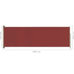 FinePRICE Sisäänvedettävä terassin sivumarkiisi 117x600 cm ruskea