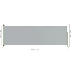 FinePRICE Sisäänvedettävä terassin sivumarkiisi 117x600 cm ruskea