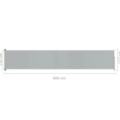 FinePRICE Sisäänvedettävä terassin sivumarkiisi 117x600 cm ruskea