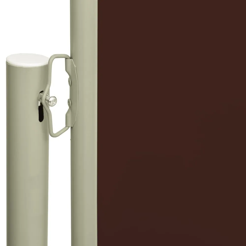 FinePRICE Sisäänvedettävä terassin sivumarkiisi 117x600 cm ruskea