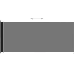 Online FinePRICE Sisäänvedettävä terassin sivumarkiisi 2 220x500 cm musta