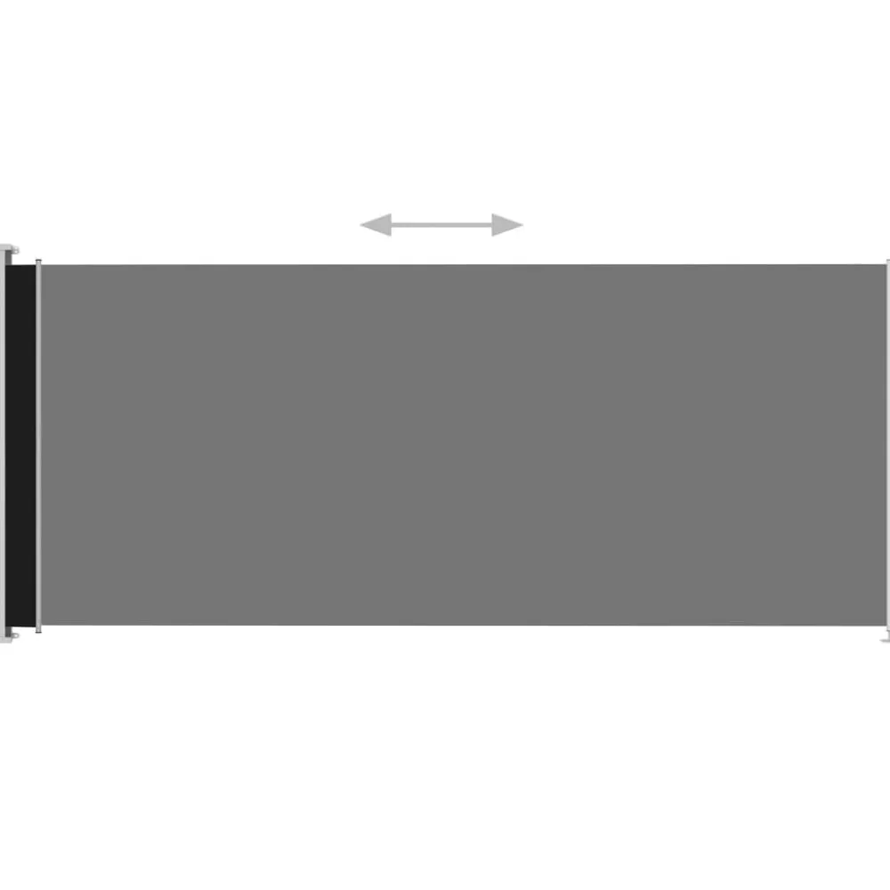 Online FinePRICE Sisäänvedettävä terassin sivumarkiisi 2 220x500 cm musta
