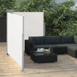 Hot FinePRICE Sisäänvedettävä terassin tuplasivumarkiisi 170x600 cm kerma