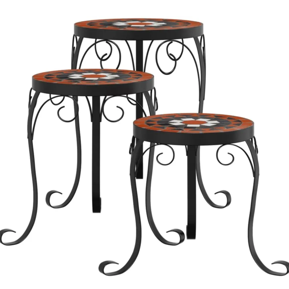 Clearance FinePRICE Sivupöytä/kasviteline mosaiikki terrakotta (41127)