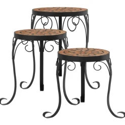 Clearance FinePRICE Sivupöytä/kasviteline mosaiikki terrakotta (41127)