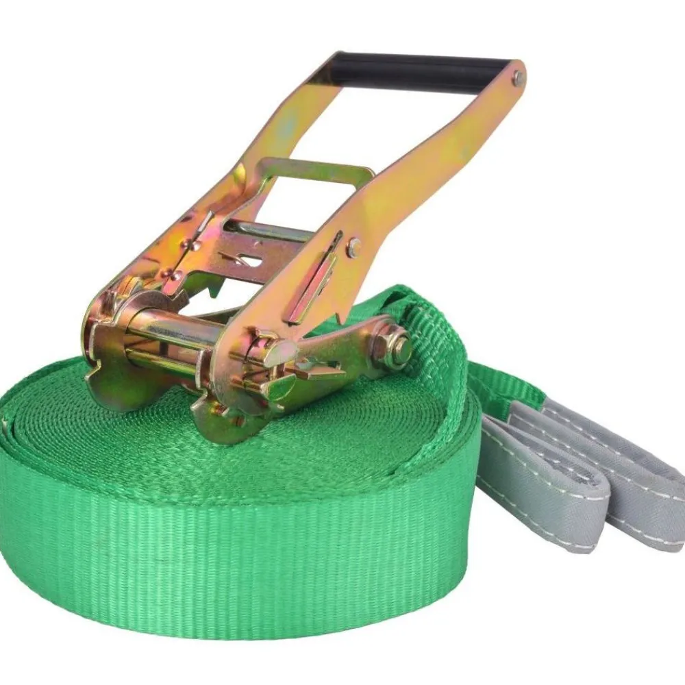 Clearance FinePRICE Slackline/tasapainoliina 15mx50mm, 150 kg, vihreä
