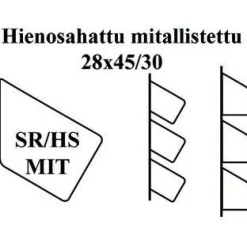 Outlet Siparila Säleikkörima MIT/HS ST 4S 28x45/30mm harmaa RR23