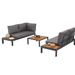 Outlet Linento Garden Sohvaryhmä Verona Wood, 4-istuttava, harmaa
