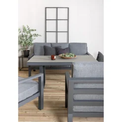 Venture Home Sohvaryhmä Barcelona, 3-istuttava sohva + 2 lepotuolia + sohvapöytä, harmaa