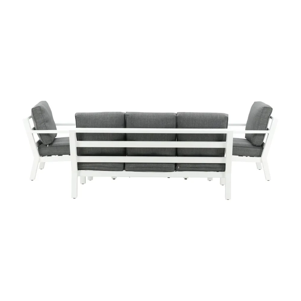 Clearance Venture Home Sohvaryhmä Barcelona, 3-istuttava sohva ja 2 nojatuolia, harmaa/valkoinen