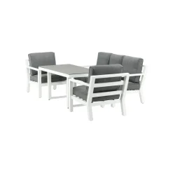 Clearance Venture Home Sohvaryhmä Barcelona, 3-istuttava sohva ja 2 nojatuolia, harmaa/valkoinen