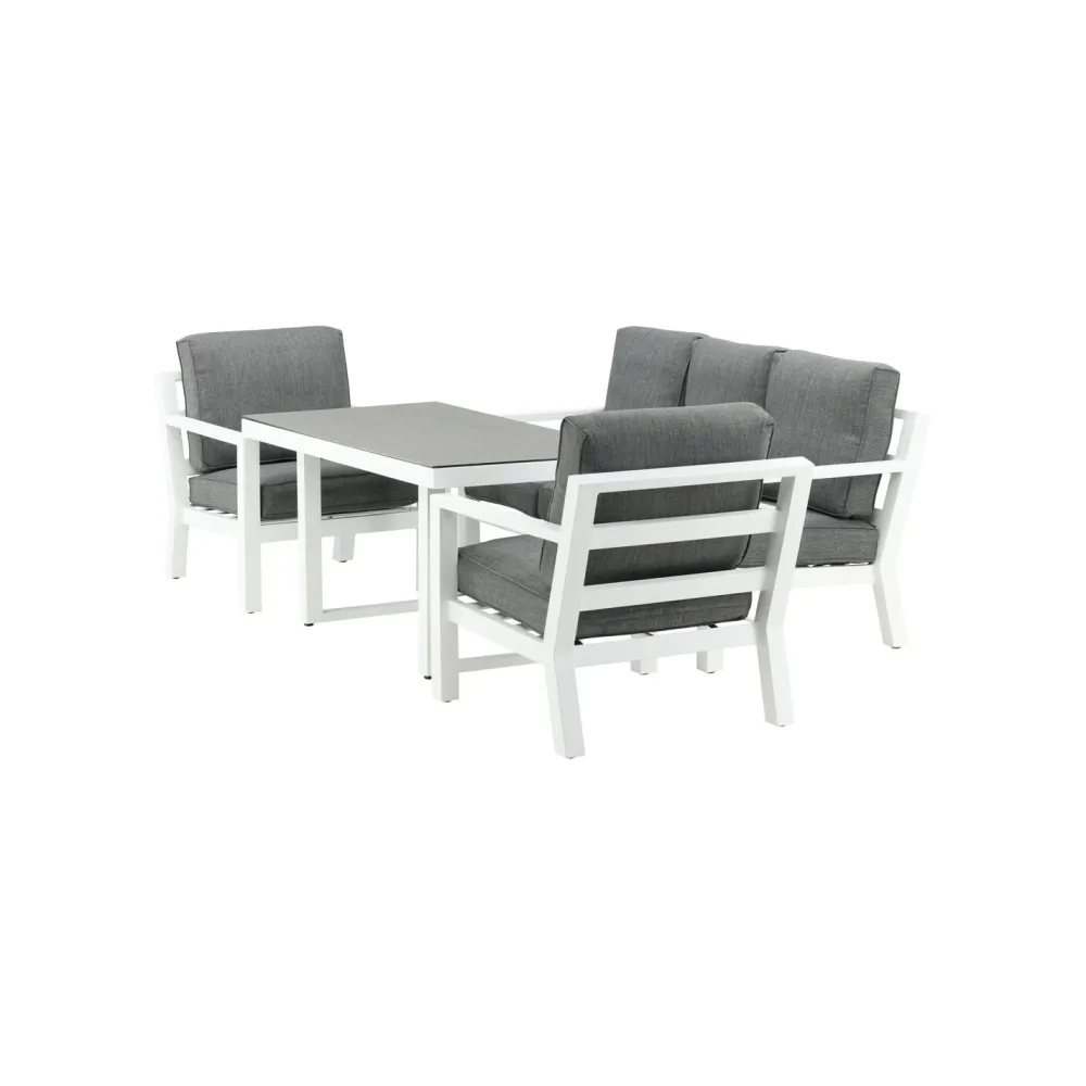 Clearance Venture Home Sohvaryhmä Barcelona, 3-istuttava sohva ja 2 nojatuolia, harmaa/valkoinen