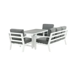Clearance Venture Home Sohvaryhmä Barcelona, 3-istuttava sohva ja 2 nojatuolia, harmaa/valkoinen