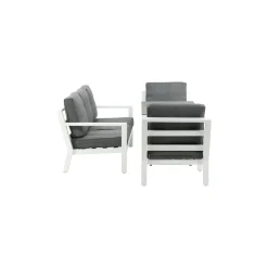 Clearance Venture Home Sohvaryhmä Barcelona, 3-istuttava sohva ja 2 nojatuolia, harmaa/valkoinen