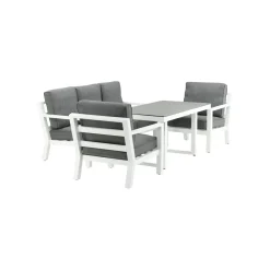 Clearance Venture Home Sohvaryhmä Barcelona, 3-istuttava sohva ja 2 nojatuolia, harmaa/valkoinen
