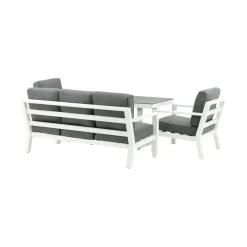 Clearance Venture Home Sohvaryhmä Barcelona, 3-istuttava sohva ja 2 nojatuolia, harmaa/valkoinen