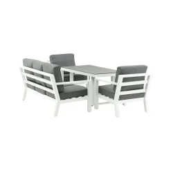 Clearance Venture Home Sohvaryhmä Barcelona, 3-istuttava sohva ja 2 nojatuolia, harmaa/valkoinen