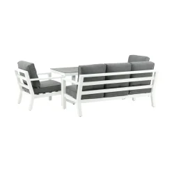 Clearance Venture Home Sohvaryhmä Barcelona, 3-istuttava sohva ja 2 nojatuolia, harmaa/valkoinen