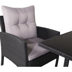 Clearance Venture Home Sohvaryhmä Knock, 3-istuttava sohva + 2 lepotuolia + 2 rahia + ruokapöytä, harmaa/musta