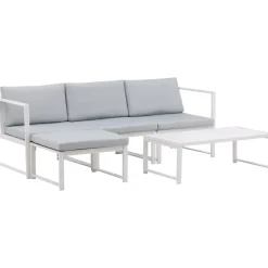 Venture Home Sohvaryhmä Salvador, 3-istuttava divaanisohva + sohvapöytä, harmaa/valkoinen