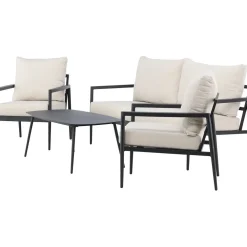 Clearance Venture Home Sohvaryhmä Taromina, 2-istuttava sohva + 2 lepotuolia + sohvapöytä, musta/beige