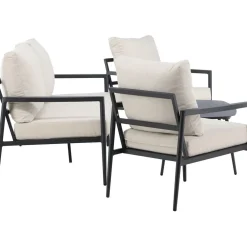 Clearance Venture Home Sohvaryhmä Taromina, 2-istuttava sohva + 2 lepotuolia + sohvapöytä, musta/beige