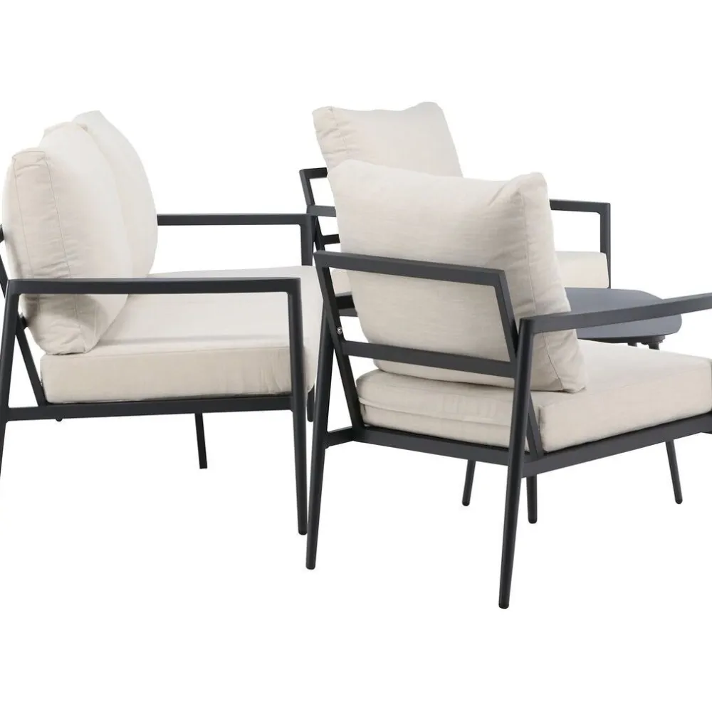 Clearance Venture Home Sohvaryhmä Taromina, 2-istuttava sohva + 2 lepotuolia + sohvapöytä, musta/beige