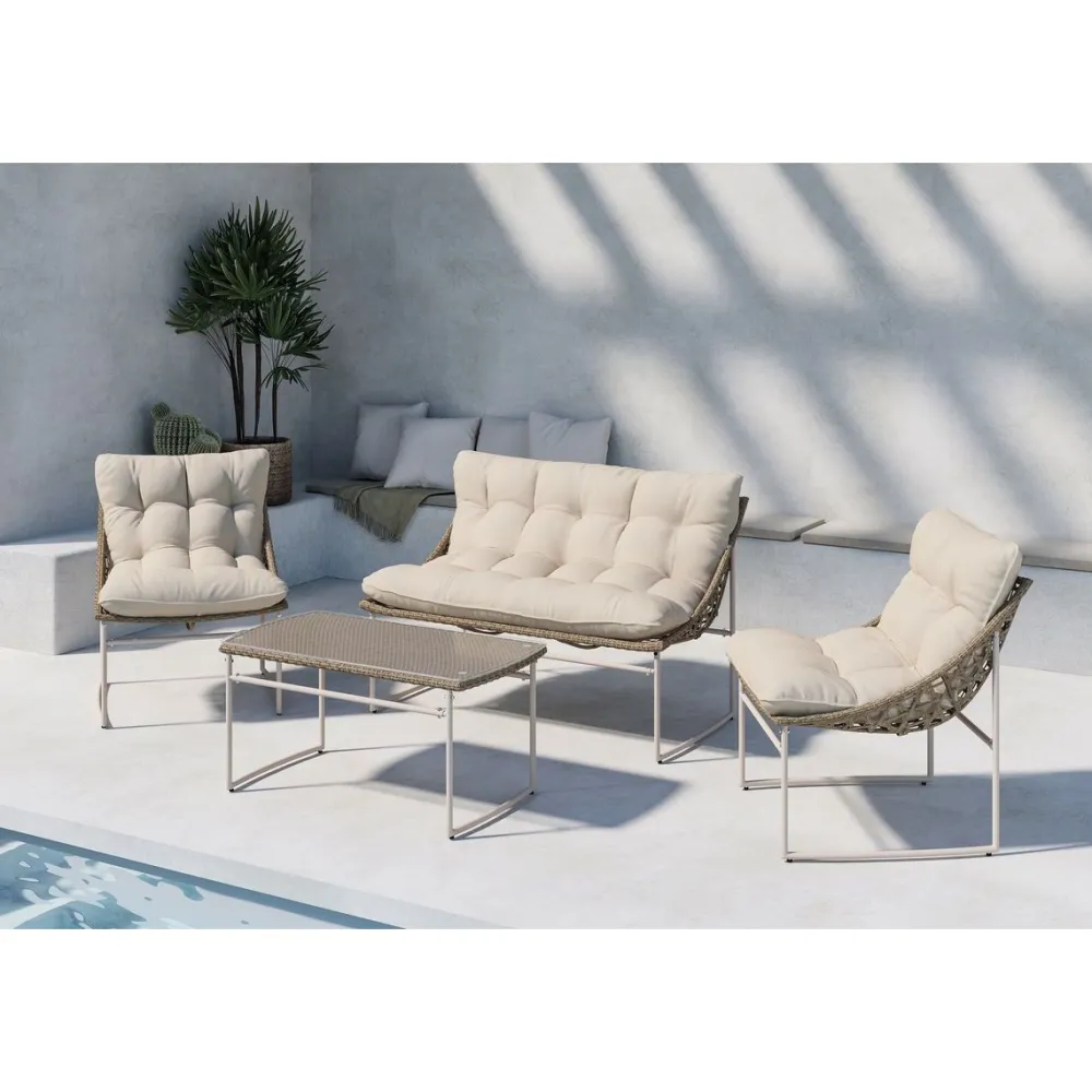 Sale Venture Home Sohvaryhmä Tina, 2-istuttava sohva + 2 lepotuolia + sohvapöytä, beige
