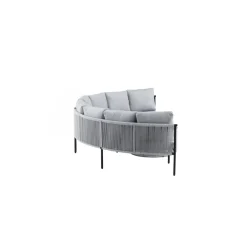 Online Venture Home Sohvaryhmä Virya, kulmasohva + sohvapöytä, musta/harmaa