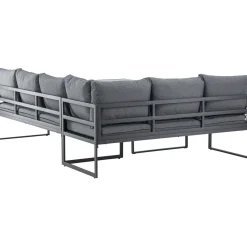 Venture Home Sohvaryhmä Zingaro, 5-istuttava kulmasohva + sohvapöytä, musta/harmaa