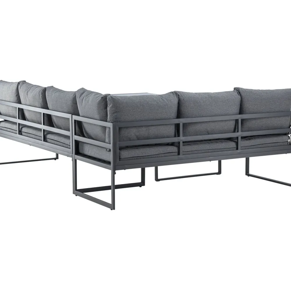 Venture Home Sohvaryhmä Zingaro, 5-istuttava kulmasohva + sohvapöytä, musta/harmaa