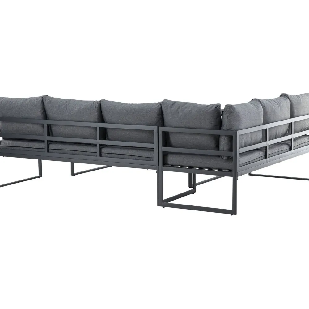 Venture Home Sohvaryhmä Zingaro, 5-istuttava kulmasohva + sohvapöytä, musta/harmaa