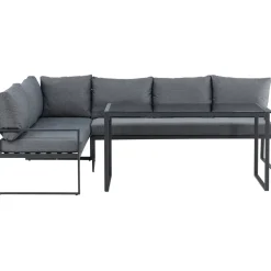 Venture Home Sohvaryhmä Zingaro, 5-istuttava kulmasohva + sohvapöytä, musta/harmaa