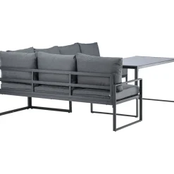 Venture Home Sohvaryhmä Zingaro, 5-istuttava kulmasohva + sohvapöytä, musta/harmaa