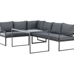 Venture Home Sohvaryhmä Zingaro, 5-istuttava kulmasohva + sohvapöytä, musta/harmaa