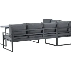Venture Home Sohvaryhmä Zingaro, 5-istuttava kulmasohva + sohvapöytä, musta/harmaa