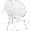 FinePRICE Soikea puutarhatuoli polyrottinki valkoinen