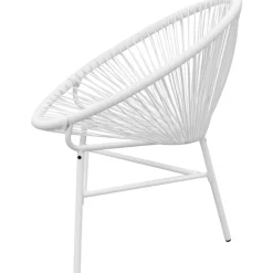 FinePRICE Soikea puutarhatuoli polyrottinki valkoinen
