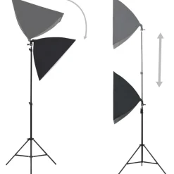FinePRICE Studiovalot 2 kpl, 40x60 cm, teräs musta